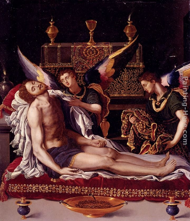 Alessandro Allori Dead Christ Attended By Two Angels